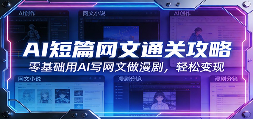 AI短篇网文通关攻略：零基础用AI写网文做漫剧，轻松变现-瀚洪创业网