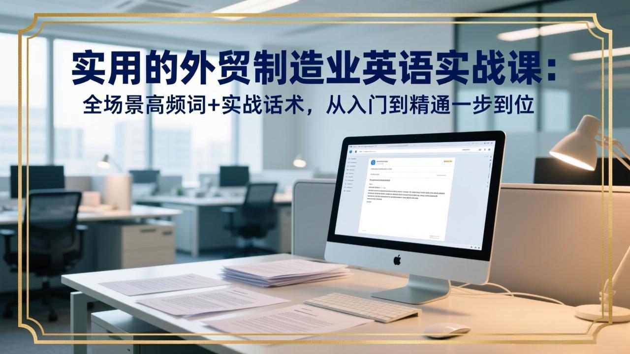 实用的外贸制造业英语实战课：全场景高频词+实战话术，从入门到精通一步到位-瀚洪创业网