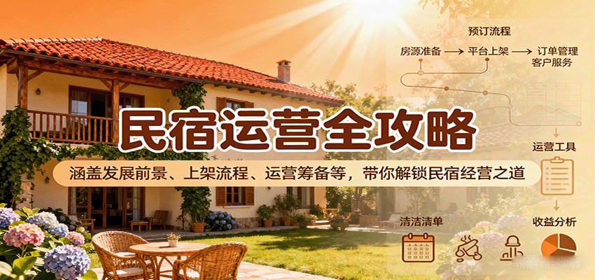 民宿运营全攻略：涵盖发展前景、上架流程、运营筹备等，带你解锁民宿经营之道-瀚洪创业网