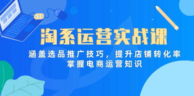 淘系运营实战课，涵盖选品推广技巧，提升店铺转化率，掌握电商运营知识-瀚洪创业网