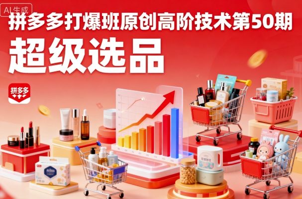 拼多多打爆班原创高阶技术第50期，超级选品-瀚洪创业网