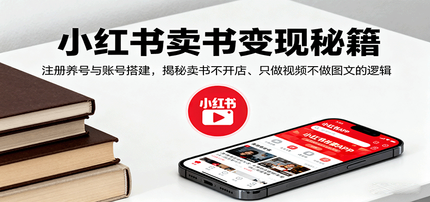 小红书卖书变现秘籍，注册养号与账号搭建，揭秘卖书不开店、只做视频不做图文的逻辑-瀚洪创业网