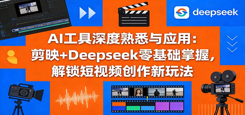 AI工具深度熟悉与应用：剪映+Deepseek零基础掌握，解锁短视频创作新玩法-瀚洪创业网