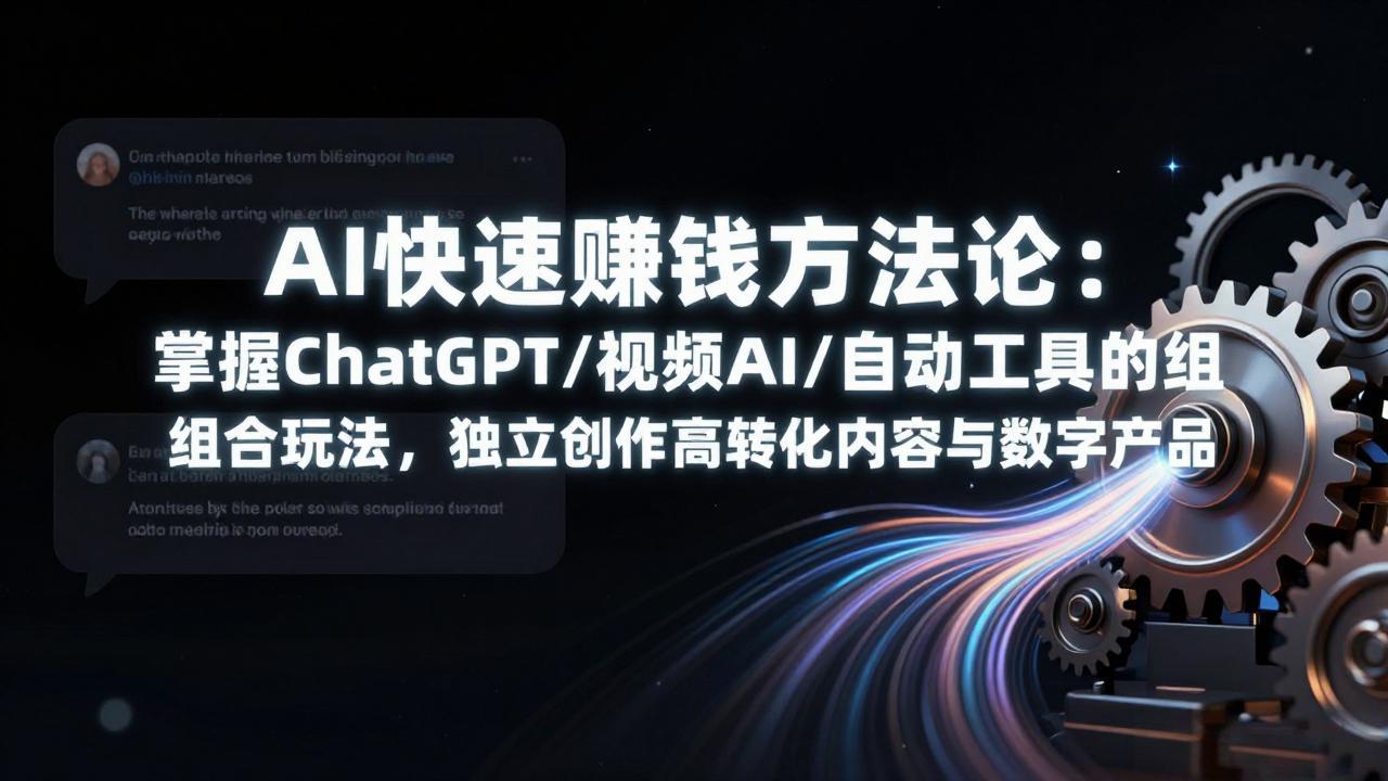 AI快速赚钱方法论：掌握ChatGPT/视频AI/自动化工具的组合玩法，独立创作高转化内容与数字产品-瀚洪创业网