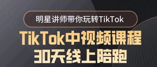 TikTok中视频课程30天线上陪跑，明星讲师带你玩转TikTok-瀚洪创业网