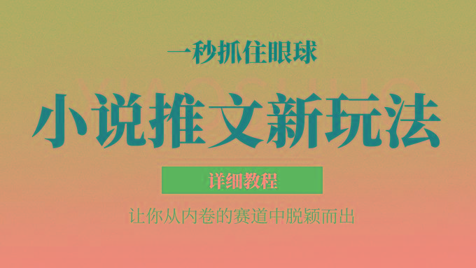 小说推文全新玩法，5分钟一条原创视频，结合中视频bilibili赚多份收益 轻松月入1W+-瀚洪创业网