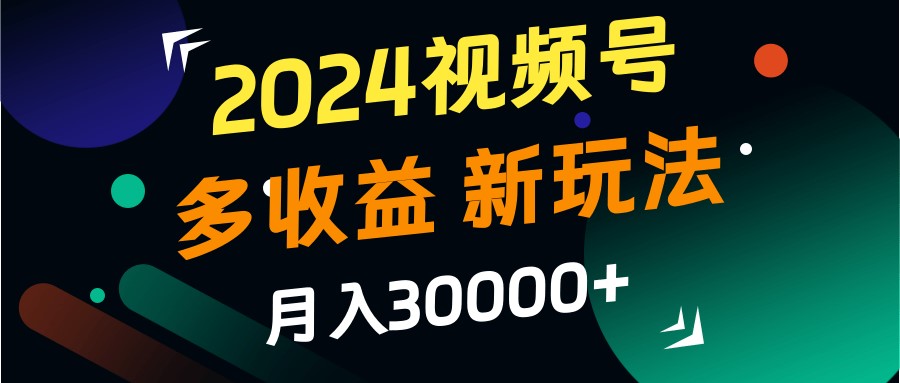 2024视频号多收益的新玩法，月入3w+，新手小白都能简单上手！-瀚洪创业网