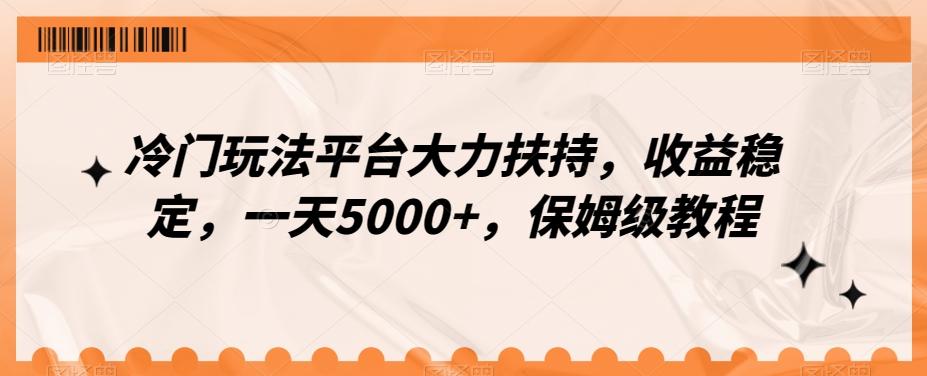 冷门玩法平台大力扶持，收益稳定，一天5000+，保姆级教程（附抖音7天起号法）-瀚洪创业网