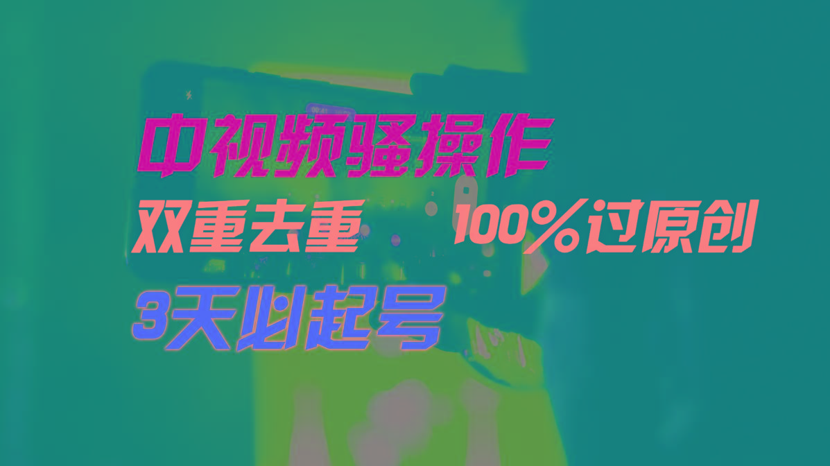 中视频骚操作，双重去重100%过原创，3天比必起号，简单无脑，月入3W+-瀚洪创业网