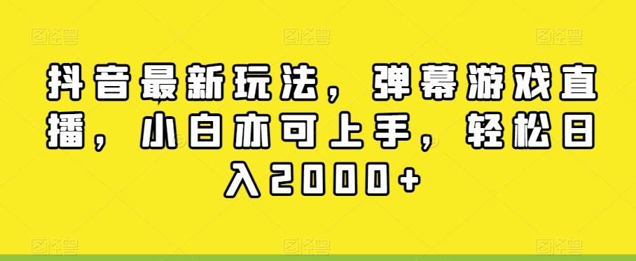 抖音最新玩法，弹幕游戏直播，小白亦可上手，轻松日入2000+-瀚洪创业网