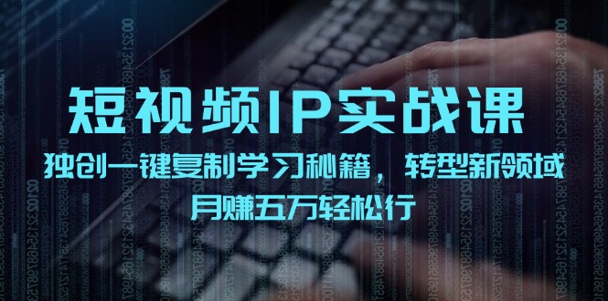 短视频IP实战课，独创一键复制学习秘籍，转战新领域，月赚五万轻松行-瀚洪创业网