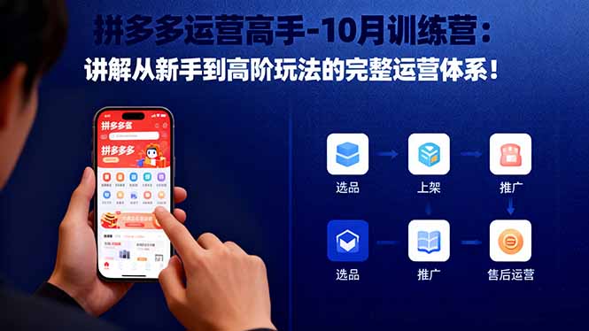 拼多多运营高手-10月训练营：讲解从新手到高阶玩法的完整运营体系！-瀚洪创业网