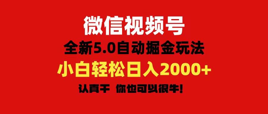 微信视频号变现，5.0全新自动掘金玩法，日入利润2000+有手就行-瀚洪创业网