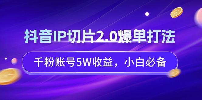 抖音IP切片2.0爆单打法，千粉账号5W收益，小白必备-瀚洪创业网