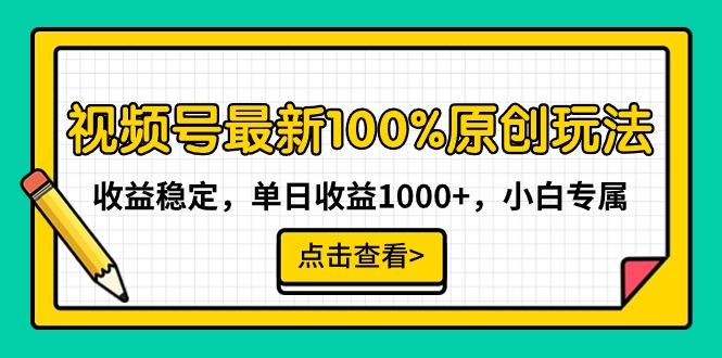 视频号最新100%原创玩法，收益稳定，单日收益1000+，小白专属-瀚洪创业网