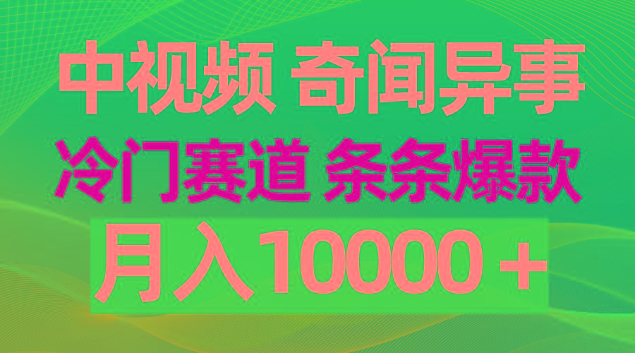 (9627期)中视频奇闻异事，冷门赛道条条爆款，月入10000＋-瀚洪创业网
