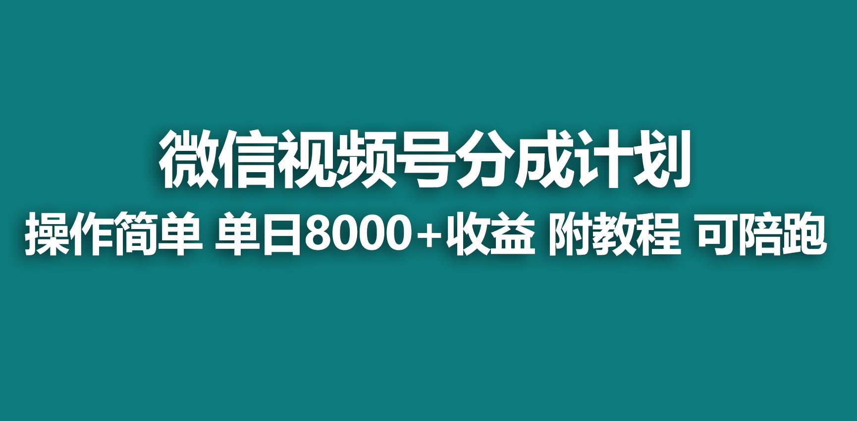 【蓝海项目】视频号分成计划，快速开通收益，单天爆单8000+，送玩法教程-瀚洪创业网
