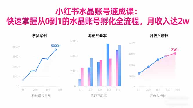 2025小红书水晶账号速成课：快速掌握从0-1水晶账号孵化全流程，月收入达2w-瀚洪创业网