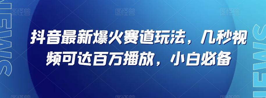 抖音最新爆火赛道玩法，几秒视频可达百万播放，小白必备（附素材）【揭秘】-瀚洪创业网