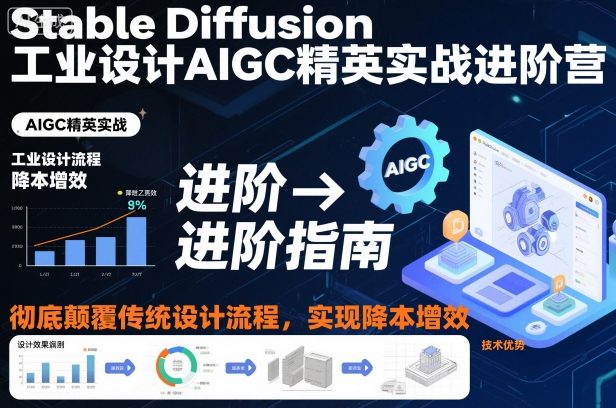 Stable Diffusion工业设计AIGC精英实战进阶营，彻底颠覆传统设计流程，实现降本增效-瀚洪创业网