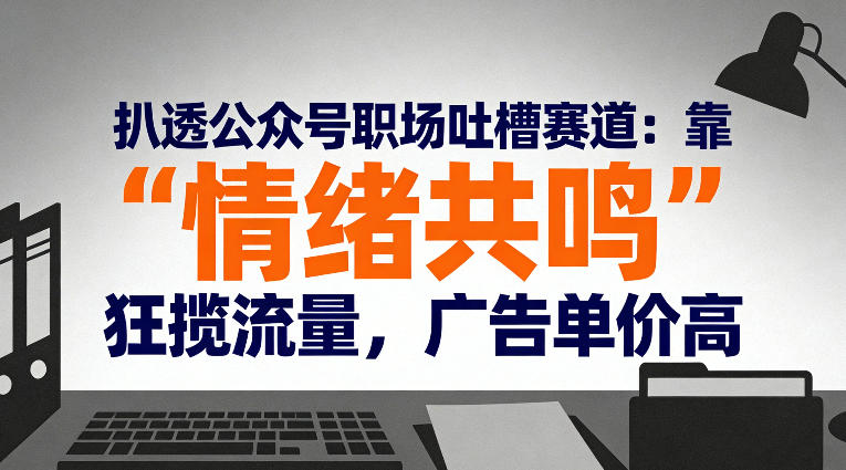 扒透公众号职场吐槽赛道：靠“情绪共鸣”狂揽流量，广告单价高-瀚洪创业网