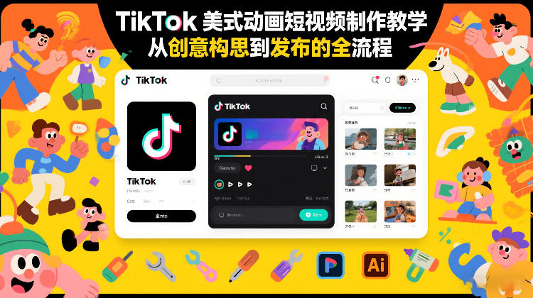 TikTok美式动画短视频制作教学，从创意构思到发布的全流程-瀚洪创业网