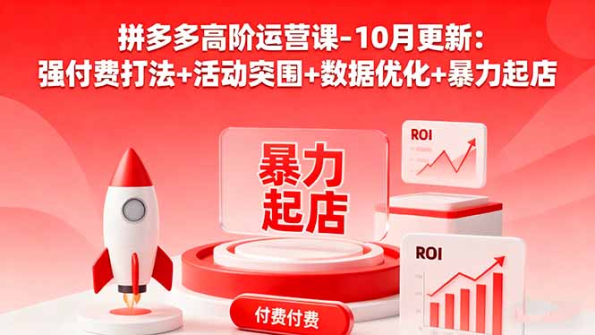 拼多多高阶运营课-10月更新：强付费打法+活动突围+数据优化+暴力起店-瀚洪创业网