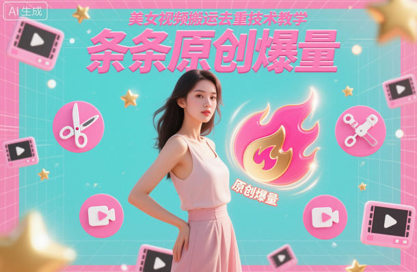 美女视频搬运去重技术教学，条条原创爆量-瀚洪创业网