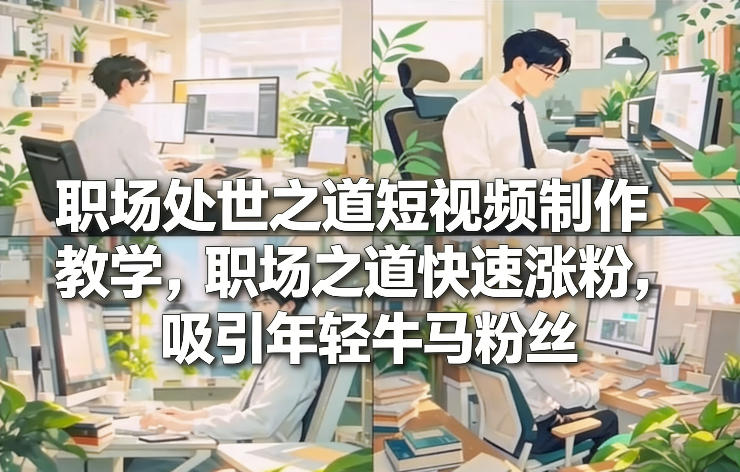 职场处世之道短视频制作教学，职场之道快速涨粉，吸引年轻牛马粉丝-瀚洪创业网