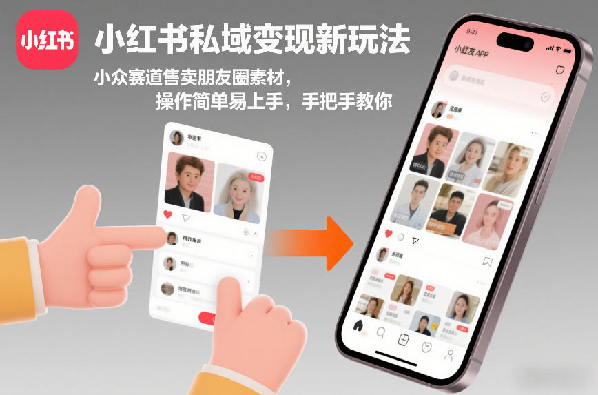 小红书私域变现新玩法，小众赛道售卖朋友圈素材，操作简单易上手，手把手教你-瀚洪创业网