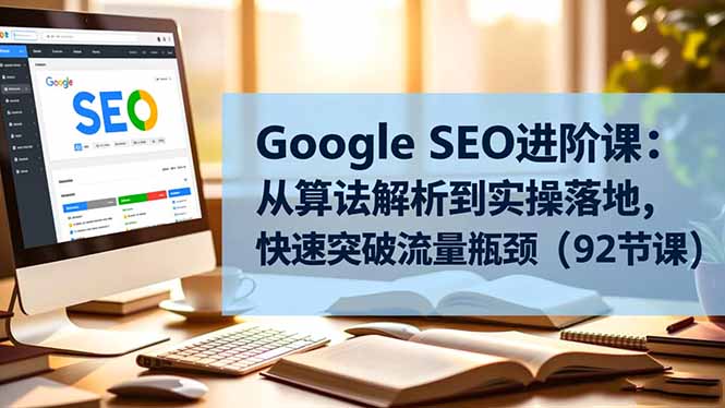 Google SEO进阶课：从算法解析到实操落地，快速突破流量瓶颈(92节课-瀚洪创业网