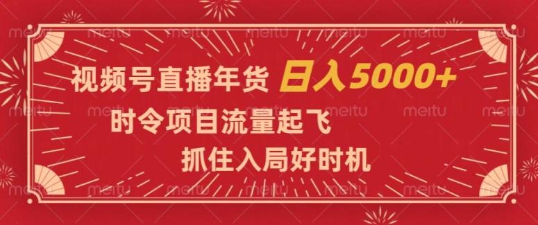 视频号直播年货，时令项目流量起飞，抓住入局好时机，日入5000+【揭秘】-瀚洪创业网