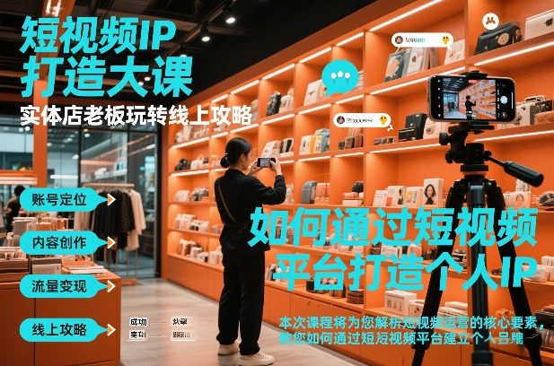 短视频ip打造大课，实体店老板玩转线上攻略-瀚洪创业网