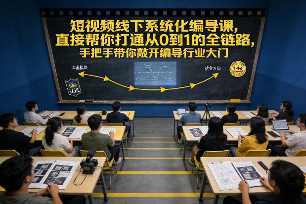 短视频线下系统化编导课，直接帮你打通从0到1的全链路，手把手带你敲开编导行业大门-瀚洪创业网