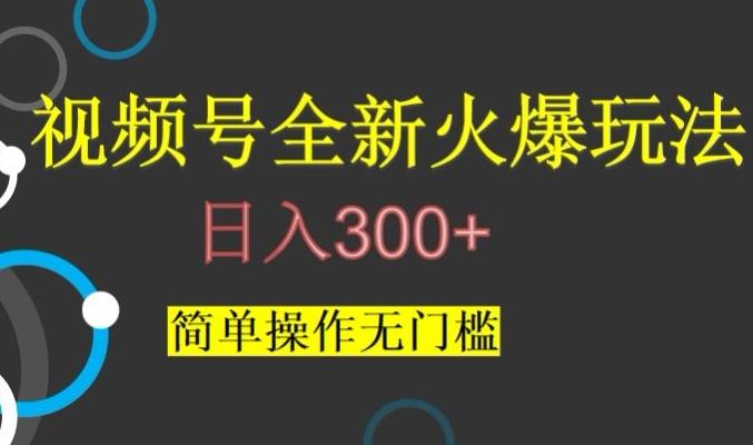 视频号最新爆火玩法，日入300+，简单操作无门槛【揭秘】-瀚洪创业网