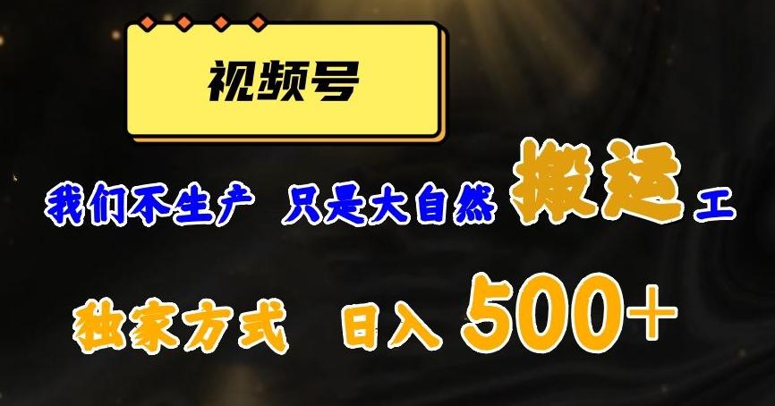 视频号轻松搬运日赚500+，一个1分钟1条原创视频【揭秘】-瀚洪创业网