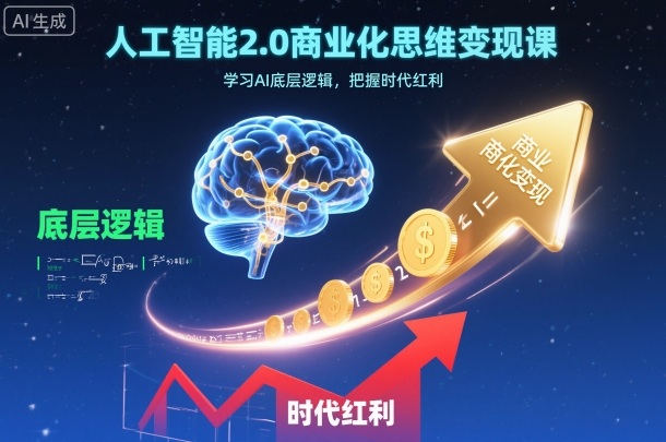 人工智能2.0商业化思维变现课，学习AI底层逻辑，把握时代红利-瀚洪创业网