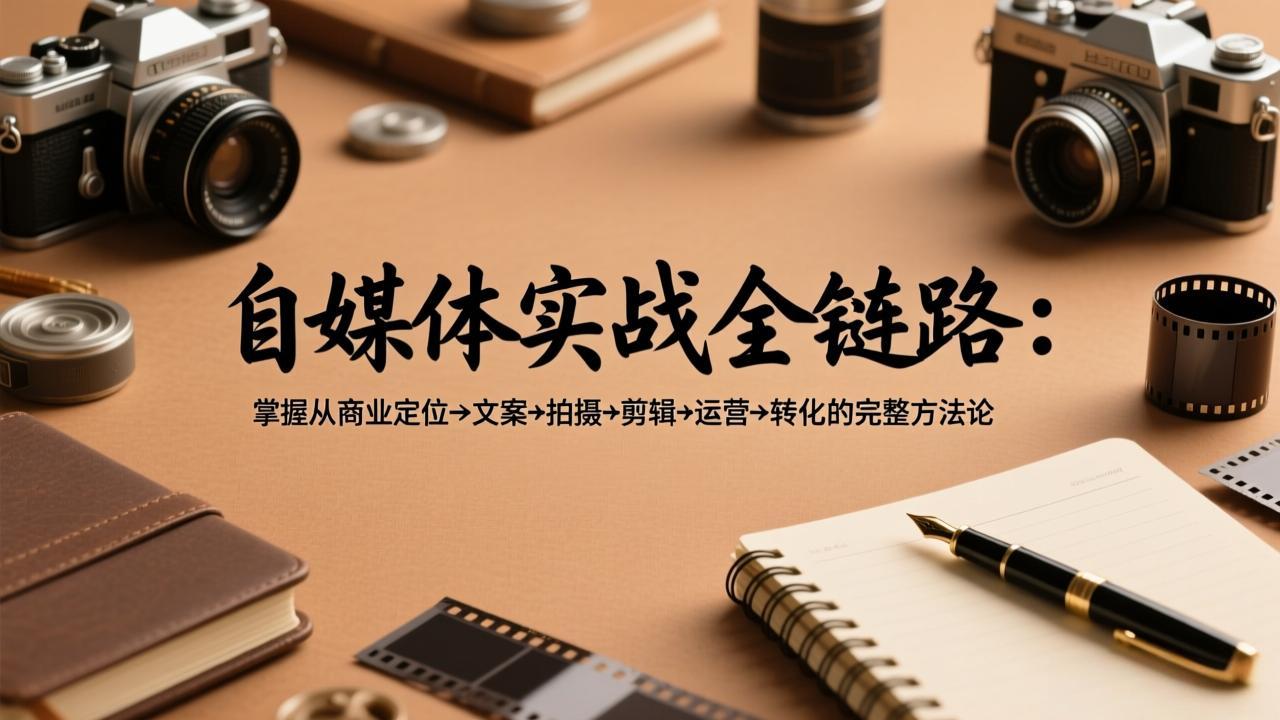 自媒体实战全链路：掌握从商业定位→文案→拍摄→剪辑→运营→转化的完整方法论-瀚洪创业网