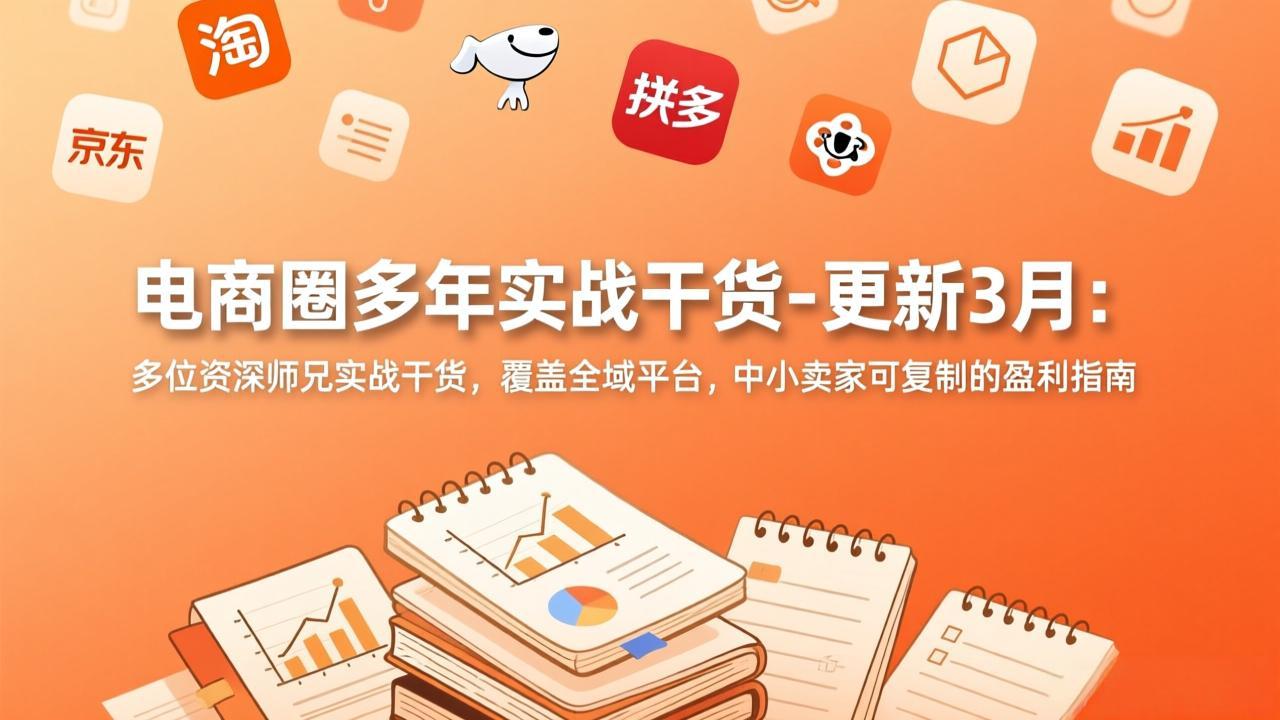 电商圈多年实战干货-更新3月：多位资深师兄实战干货，覆盖全域平台，中小卖家可复制的盈利指南-瀚洪创业网