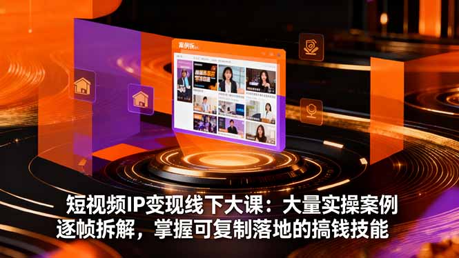 短视频IP变现线下大课：大量实操案例逐帧拆解，掌握可复制落地的搞钱技能-瀚洪创业网
