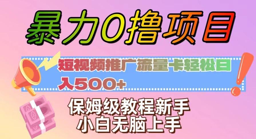 暴力0撸项目：短视频推广流量卡轻松日入500+，保姆级教程新手小白无脑上手【揭秘】-瀚洪创业网
