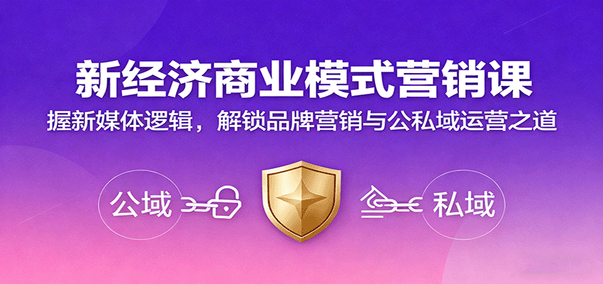 新经济商业模式营销课，握新媒体逻辑，解锁品牌营销与公私域运营之道-瀚洪创业网