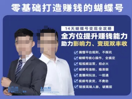 蝴蝶号专栏-视频号运营教程，零基础打造挣钱的蝴蝶号，14天蝴蝶号变现全攻略-瀚洪创业网