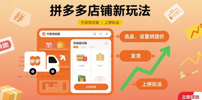 拼多多店铺新玩法，代发供应链上拼玩法-瀚洪创业网