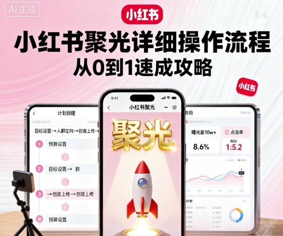 小红书聚光详细操作流程，小红书聚光从0到1速成攻略-瀚洪创业网