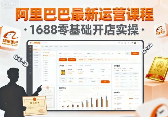 阿里巴巴最新运营课程，1688零基础开店实操-瀚洪创业网