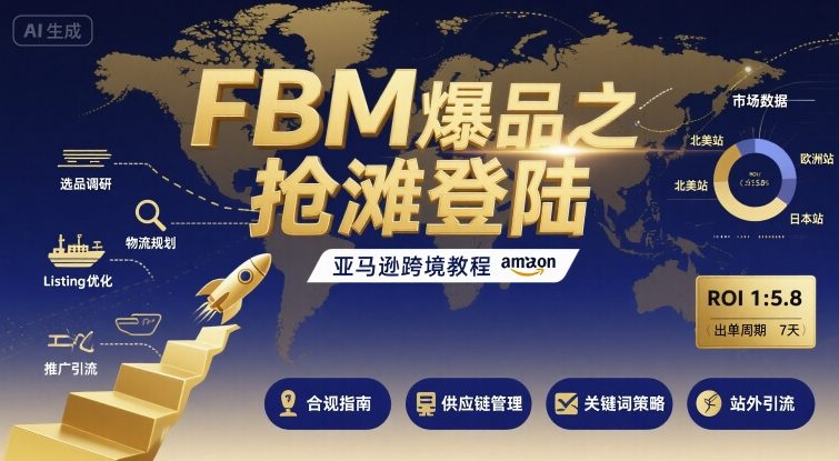 FBM爆品之抢滩登陆-亚马逊跨境教程-瀚洪创业网