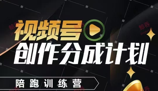 视频号创作分成计划陪跑训练营，手把手教会你如何制作视频，细水长流型项目-瀚洪创业网