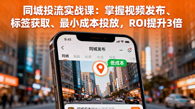 同城投流实战课：掌握视频发布、标签获取、最小成本投放，ROI提升3倍-瀚洪创业网