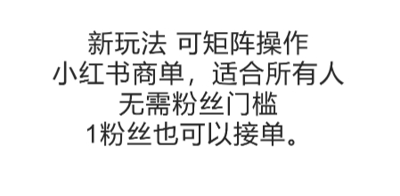 可矩阵操作，小红书商单新玩法，适合所有人，无需粉丝门槛，1粉丝也可以接单-瀚洪创业网